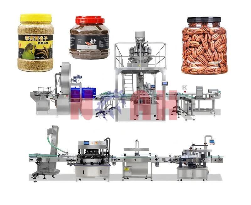 Automatische Glas-/Kunststoffflaschendosen-Granulat-Abf&uuml;ll- und Verschluss-Etikettiermaschine