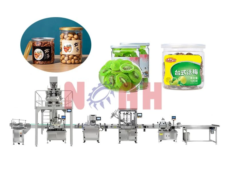 Automatische Dosenf&uuml;llmaschine f&uuml;r Granulatdosen mit Mehrkopfwaage